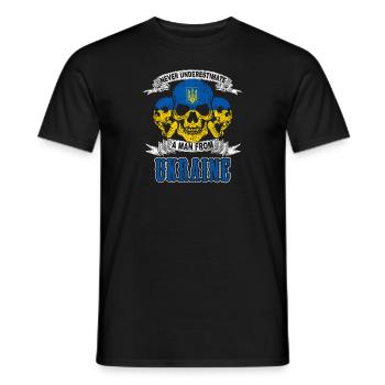 Crâne crâne Ukraine nation Crimée Ukrainiens - T-shirt homme - noir - Devant - AI Model Male 178 light (178cm)