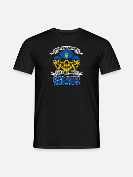 Czaszka czaszki Ukraina naród Krym Ukraińcy - T-shirt męski - czarny