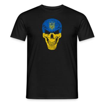 Crâne crâne Ukraine nation Crimée Ukrainiens - T-shirt homme - noir - Devant - AI Model Male 178 light (178cm)