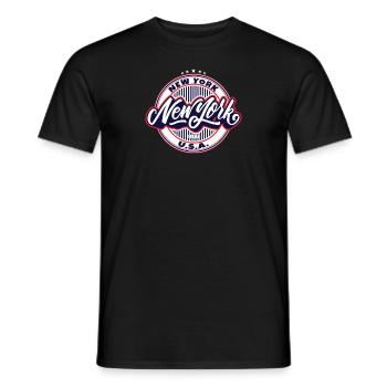 New York City New York - T-shirt homme - noir - Devant - AI Model Male 178 light (178cm)