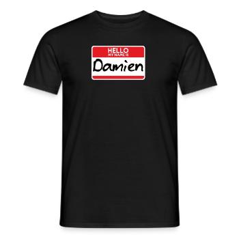 Damien Horrorfilm Das Omen-Halloween-Kostüm - Männer T-Shirt - Schwarz - Vorne - AI Model Male 178 light (178cm)