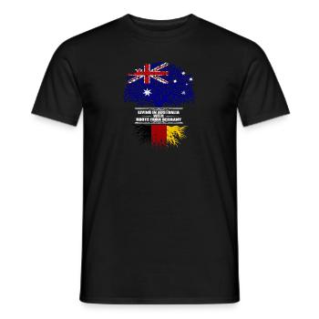 Grew up Australia born Germany - Men's T-Shirt - black - Front - AI Model Male 178 light (178cm)