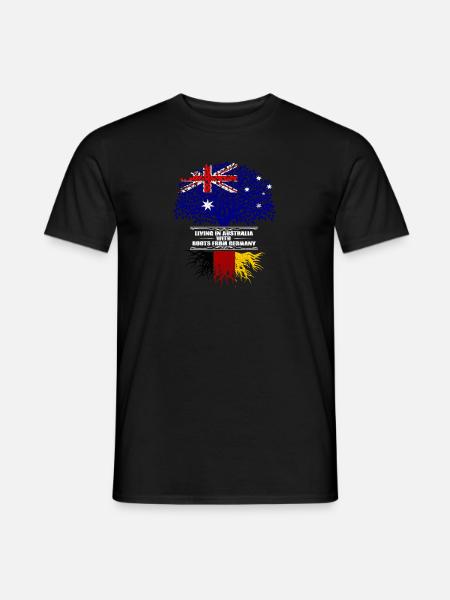 Aufgewachsen Australien geboren Deutschland - Männer T-Shirt - Schwarz