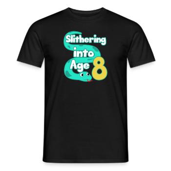 Snake 8th Birthday Party Eighth Boa Gift - Men's T-Shirt - black - Front - AI Model Male 178 light (178cm)