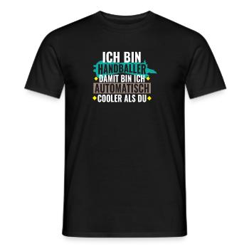 Handballer automatisch cooler - Geschenk -Handball - Männer T-Shirt - Schwarz - Vorne - AI Model Male 178 light (178cm)
