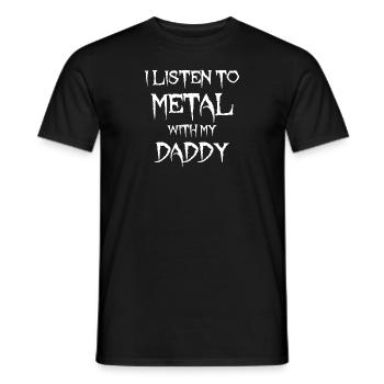 I Listen to Metal with my Daddy Heavy Metal Kids - Men's T-Shirt - black - Front - AI Model Male 178 light (178cm)