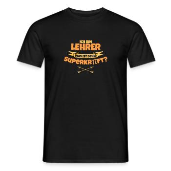 Je suis un enseignant, quelle est votre superpuissance? - T-shirt homme - noir - Devant - AI Model Male 178 light (178cm)