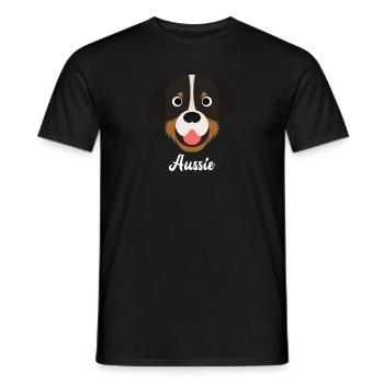 Aussie - Berger Australien - T-shirt homme - noir - Devant - AI Model Male 178 light (178cm)