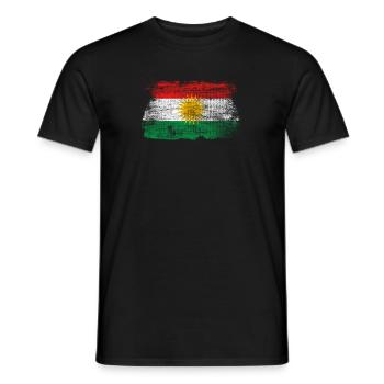 Kurdistan liberté Erbil bannière drapeau drapeau - T-shirt homme - noir - Devant - AI Model Male 178 light (178cm)