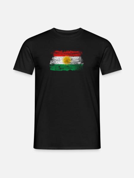 Kurdistan Freiheit Erbil Geschenk Flagge Fahne - Männer T-Shirt - Schwarz