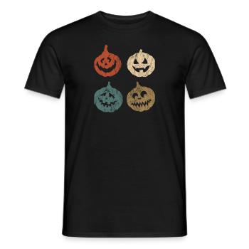 Cadeau rétro d'horreur citrouille d'halloween vintage - T-shirt homme - noir - Devant - AI Model Male 178 light (178cm)