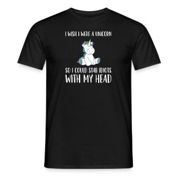 Vereinigungsgeschenk für Einhörner - Sarkasmus - Männer T-Shirt - Schwarz - Vorne - AI Model Male 178 light (178cm)
