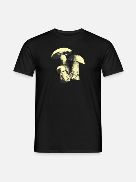Weinlese-Pilz - Männer T-Shirt - Schwarz