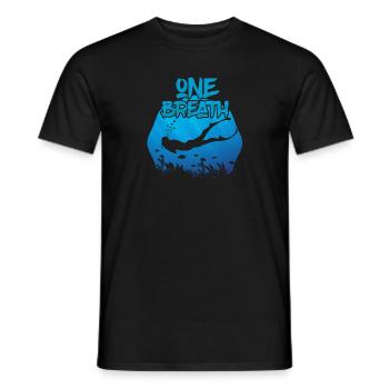 XASTY diving freediving apnea diver sea ocean - Men's T-Shirt - black - Front - AI Model Male 178 light (178cm)