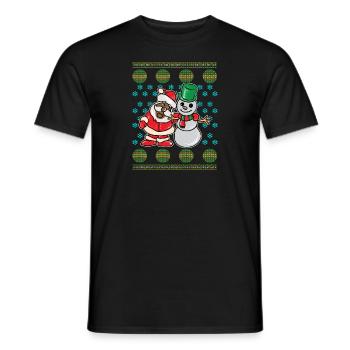 Weihnachten und Schneemann - Männer T-Shirt - Schwarz - Vorne - AI Model Male 178 light (178cm)