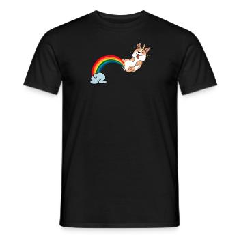 Furz Einhorn Regenbogen Geschenk Corgi Welsh Hund - Männer T-Shirt - Schwarz - Vorne - AI Model Male 178 light (178cm)