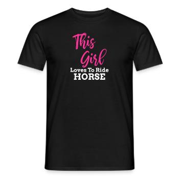 Love Horses I Pferde Mädchen Tochter Girl Pony - Männer T-Shirt - Schwarz - Vorne - AI Model Male 178 light (178cm)
