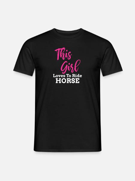 Love Horses I Pferde Mädchen Tochter Girl Pony - Männer T-Shirt - Schwarz
