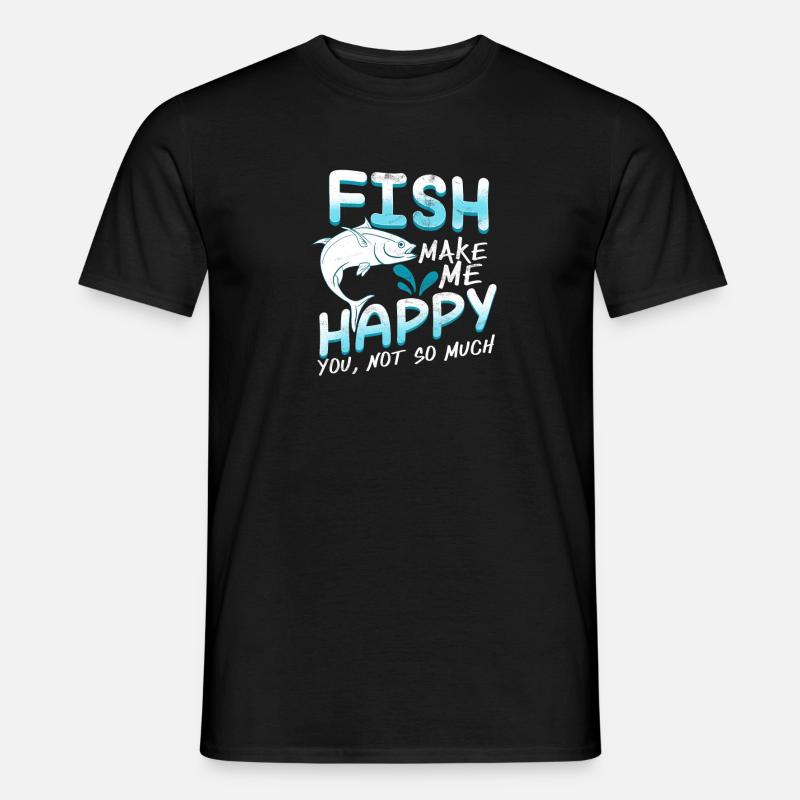 Fisch - Männer T-Shirt - Schwarz