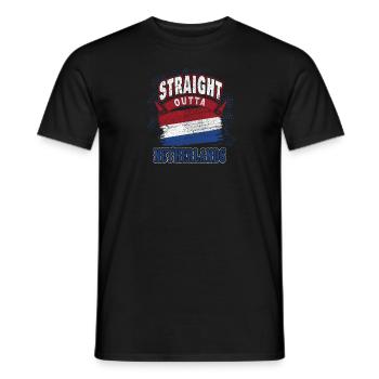 Pays-Bas Drapeau néerlandais Cadeau Hollande - T-shirt homme - noir - Devant - AI Model Male 178 light (178cm)