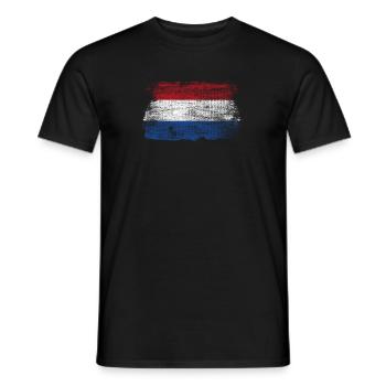 Pays-Bas Football Amsterdam Cadeau Drapeau - T-shirt homme - noir - Devant - AI Model Male 178 light (178cm)