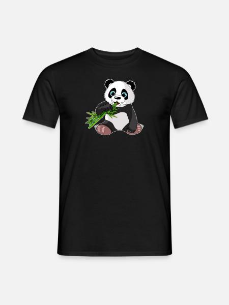 süßer Panda Bär, Geschenk, Bambus,Cartoon,Niedlich - Männer T-Shirt - Schwarz