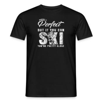 ski - Men's T-Shirt - black - Front - AI Model Male 178 light (178cm)