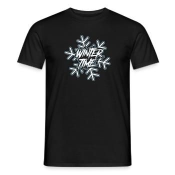 Winter Time Wonderland Wonderland Snowflake - Men's T-Shirt - black - Front - AI Model Male 178 light (178cm)