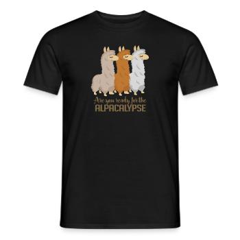 Alpagas Apocalypse - Les lamas arrivent - T-shirt homme - noir - Devant - AI Model Male 178 light (178cm)