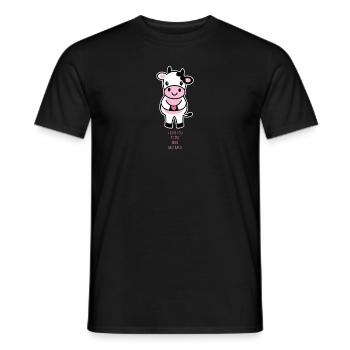 Je t'aime au moo et au dos - vache mignonne - T-shirt homme - noir - Devant - AI Model Male 178 light (178cm)
