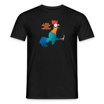 I Just Freakin Love Chickens - Men's T-Shirt - black - Front - AI Model Male 178 light (178cm)