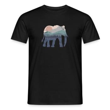 Elephant Berge Weihnachten Safari Geschenk - Männer T-Shirt - Schwarz - Vorne - AI Model Male 178 light (178cm)
