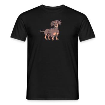 Christmas Dachshund Lights - Men's T-Shirt - black - Front - AI Model Male 178 light (178cm)