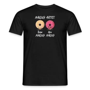MAKEUP ARTIST make-up schminken Kosmetik geschenk - Männer T-Shirt - Schwarz - Vorne - AI Model Male 178 light (178cm)