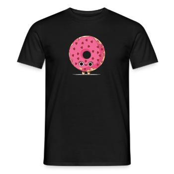 donut bagel kuchen backen bäcker backwaren Herz - Männer T-Shirt - Schwarz - Vorne - AI Model Male 178 light (178cm)