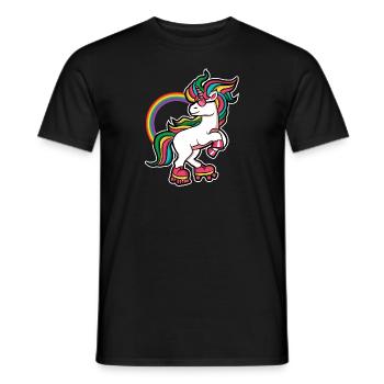 Roller Girl Rollerblades Skates Einhorn Geschenk - Männer T-Shirt - Schwarz - Vorne - AI Model Male 178 light (178cm)