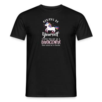 Toujours être toi-même Licorne - Confiant - T-shirt homme - noir - Devant - AI Model Male 178 light (178cm)