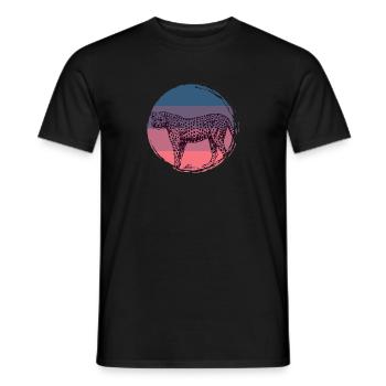 Cheetah Africa cat Asian predator vintage - Men's T-Shirt - black - Front - AI Model Male 178 light (178cm)