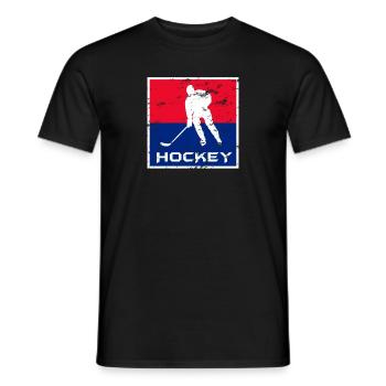 HOCKEY TEE SHIRT ICE HOCKEY AMERICA - Men's T-Shirt - black - Front - AI Model Male 178 light (178cm)