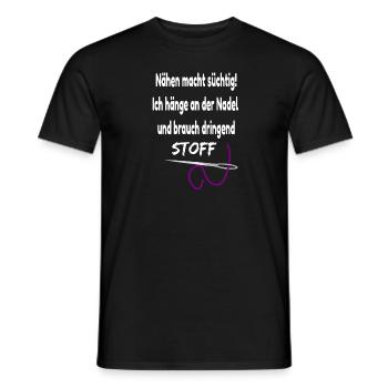 Coudre avec un cadeau d'anniversaire en tissu - T-shirt homme - noir - Devant - AI Model Male 178 light (178cm)