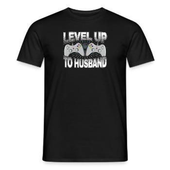 Level Up Husband Verlobter Gamer Verlobung - Männer T-Shirt - Schwarz - Vorne - AI Model Male 178 light (178cm)