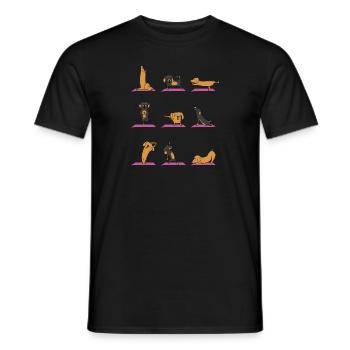 Wiener Dog Yoga Pose Dachshund Propriétaire Cadeaux Yogi - T-shirt homme - noir - Devant - AI Model Male 178 light (178cm)