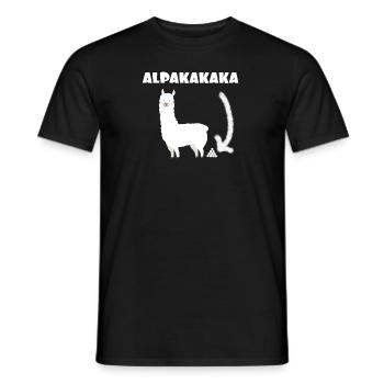 Alpakakaka Alpaka Lama Kaka Lustiges Shirt - Männer T-Shirt - Schwarz - Vorne - AI Model Male 178 light (178cm)