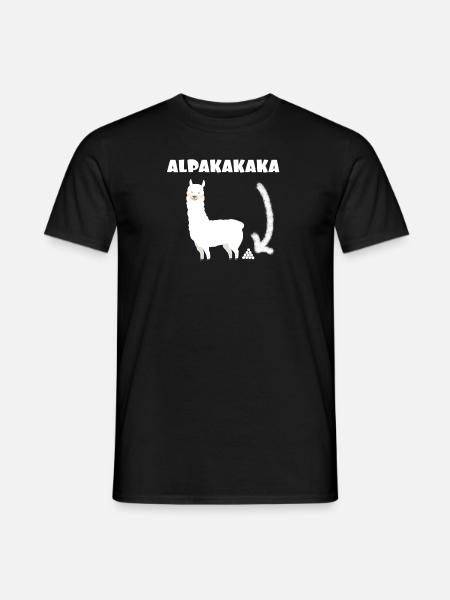 Alpakakaka Alpaka Lama Kaka Lustiges Shirt - Männer T-Shirt - Schwarz