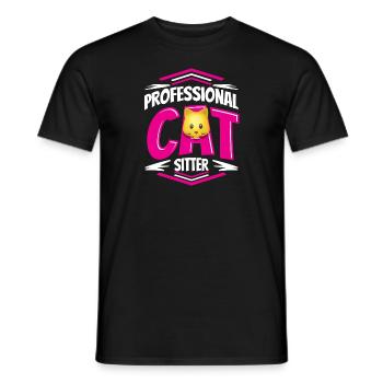Katzenbetreuung Design Geschenk für Haustiere und Kätzchen - Männer T-Shirt - Schwarz - Vorne - AI Model Male 178 light (178cm)