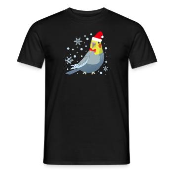 Cockatiel Santa - Männer T-Shirt - Schwarz - Vorne - AI Model Male 178 light (178cm)