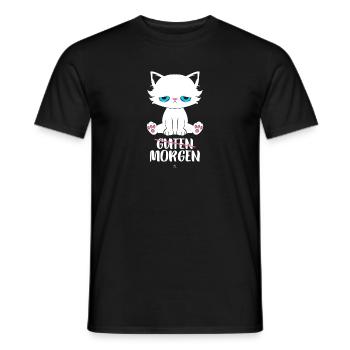 Cadeau de chat Guten morgen - T-shirt homme - noir - Devant - AI Model Male 178 light (178cm)