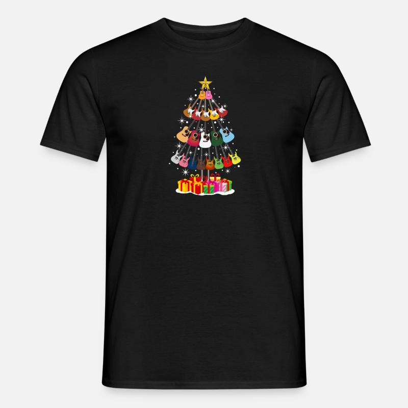 Guitar Christmas Tree - Männer T-Shirt - Schwarz