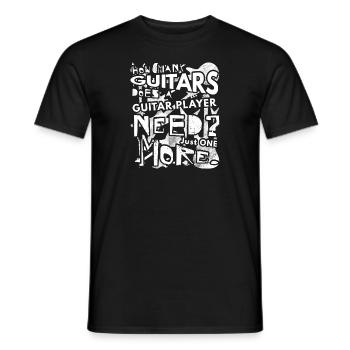 How Many Guitars Does a Guitar Player Need? Funny - Men's T-Shirt - black - Front - AI Model Male 178 light (178cm)