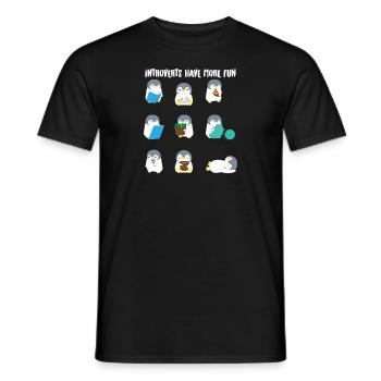 Pinguin – Pinguine – Pinguinfan – Introvert - Männer T-Shirt - Schwarz - Vorne - AI Model Male 178 light (178cm)